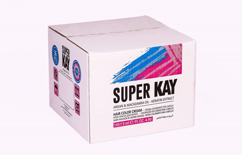 جعبه بسته محصولات مراقبت از مو super kay توسط نیکسازان آریا